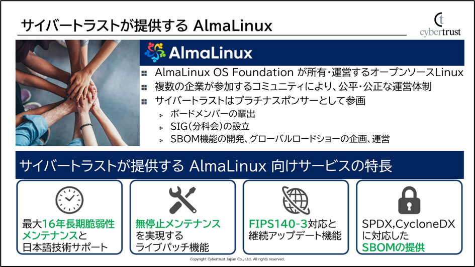 サイバートラストが提供するAlmaLinux