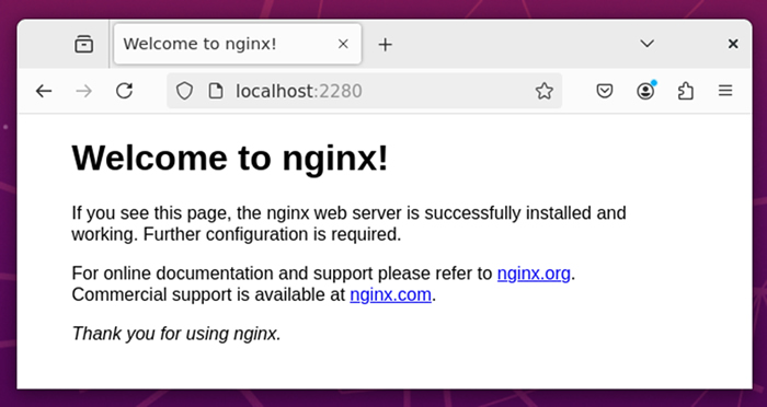 Welcome to nginx の画面 