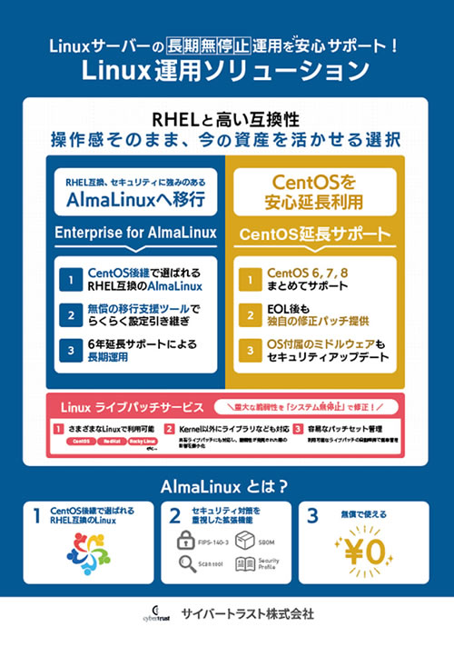 Linux 運用サポートソリューションリーフレット画像 
