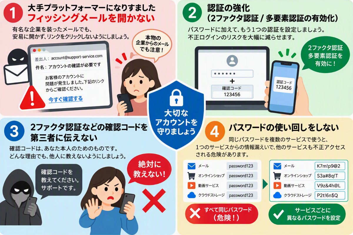 プラットフォーム側のアカウントを不正利用されないための対策