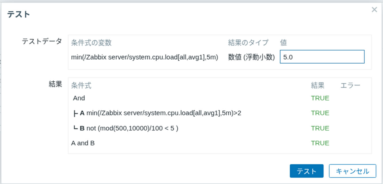  パターン４のテスト結果画面 