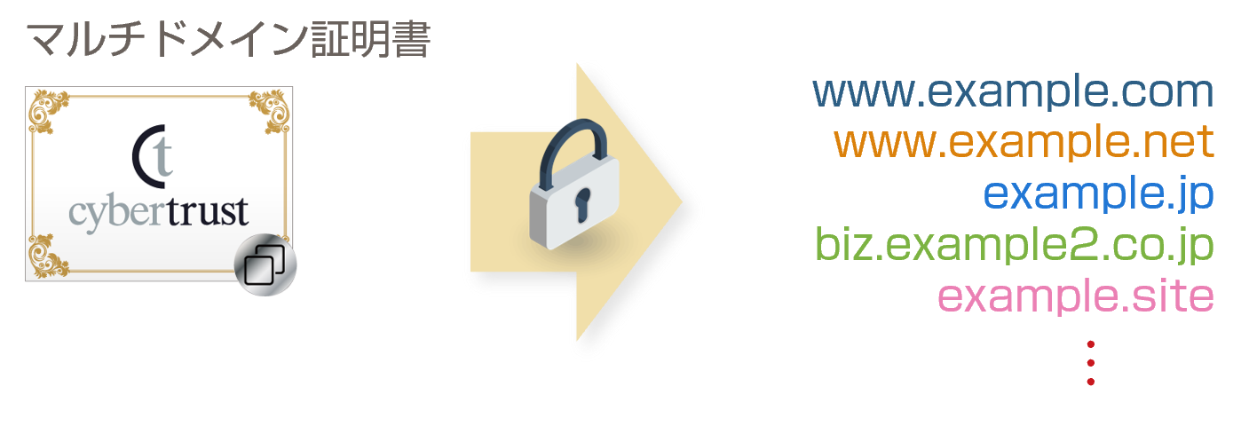 マルチドメイン証明書 イメージ図